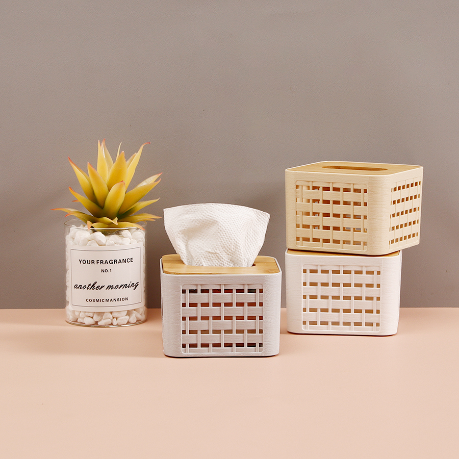 簡約竹韻紙巾盒(正方